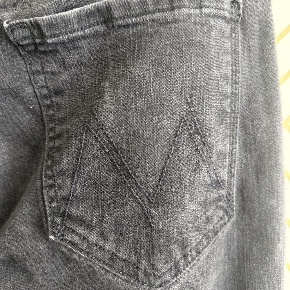 mother the mid rise dazzler ankle skinny black jeans not guilty wash 34 stretchy - Picture 4 of 9